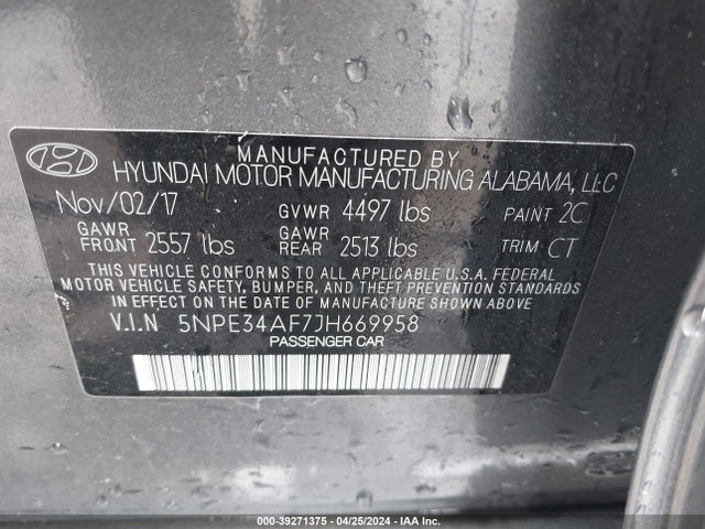 Hyundai Sonata Limited 2018 5NPE34AF7JH669958 Image 9