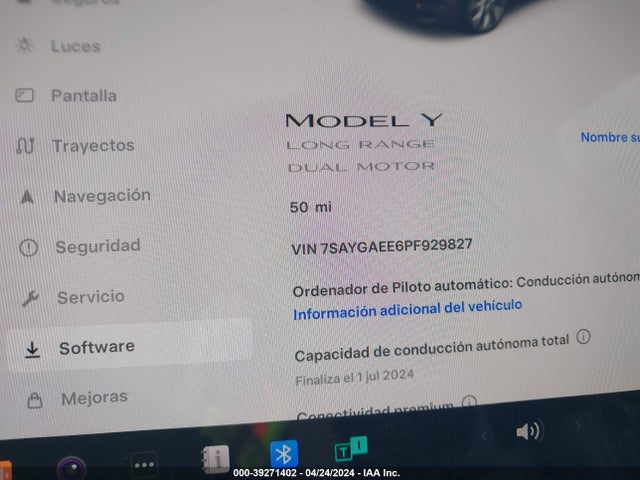 7SAYGAEE6PF929827 Tesla Model Y Awd/long Range Dual Motor All-wheel Drive