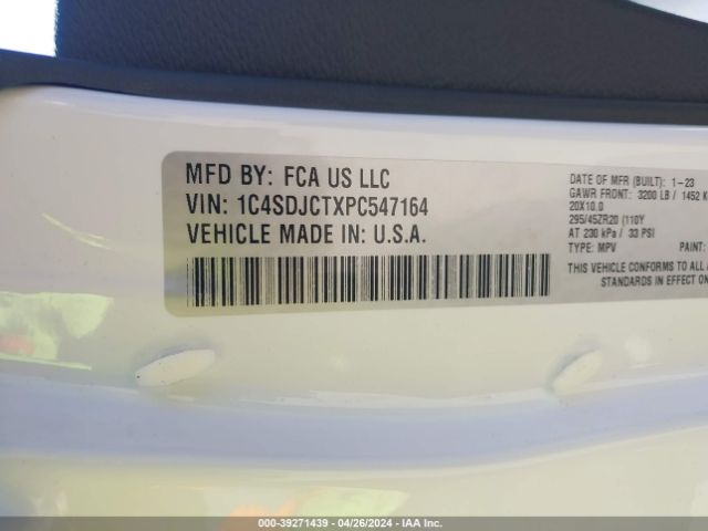 1C4SDJCTXPC547164 Dodge Durango R/t Plus Awd