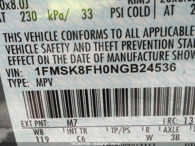Ford Explorer Limited 2022 1FMSK8FH0NGB24536 Image 9