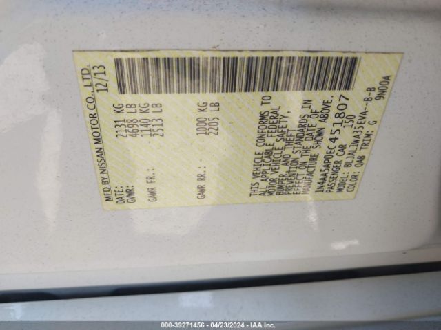 1N4AA5AP0EC451807 Nissan Maxima 3.5 Sv