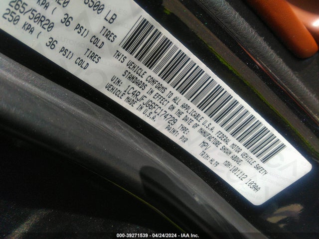 1C4RJFJG6FC174729 Jeep Grand Cherokee Summit