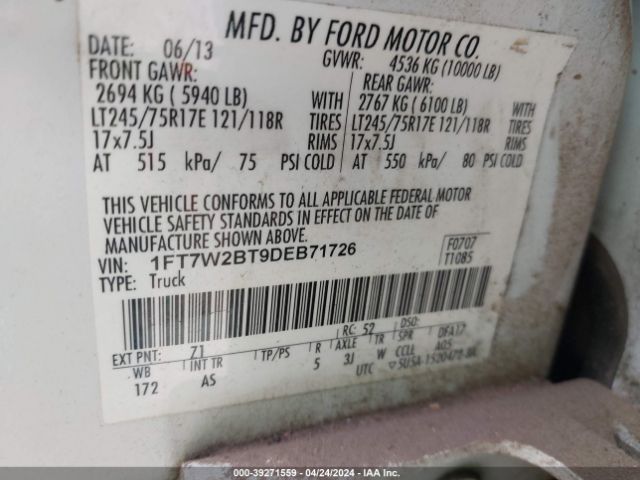 2013 FORD F-250 1FT7W2BT9DEB71726 Photo 8