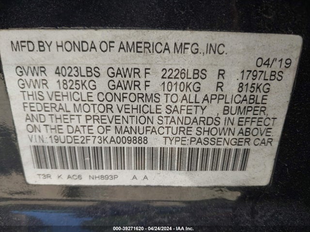 Acura Ilx Premium Package/technology Package 2019 19UDE2F73KA009888 Image 9