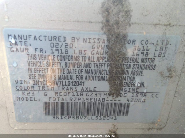 Nissan Kicks S Xtronic Cvt 2020 3N1CP5BV7LL512041 Image 9