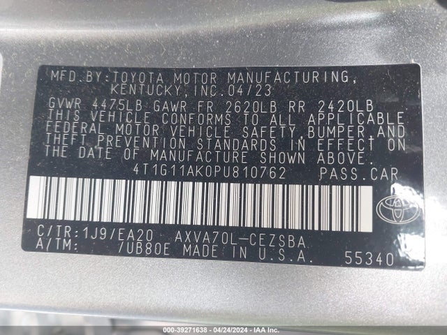 Toyota CAMRY SE 2023 4T1G11AK0PU810762 Image 9