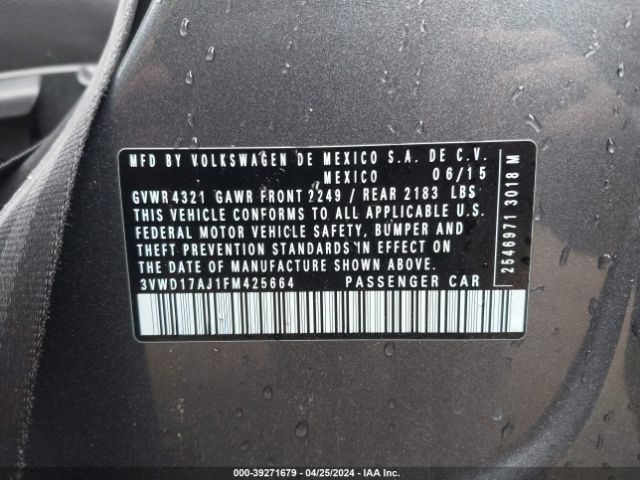 3VWD17AJ1FM425664 Volkswagen Jetta 1.8t Sport