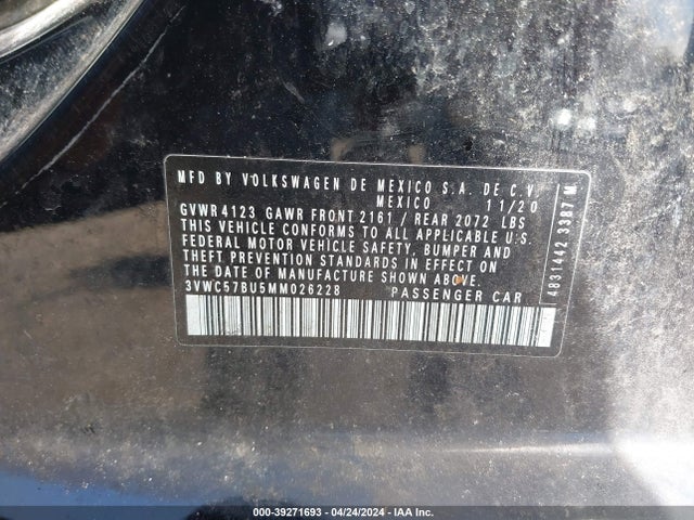 3VWC57BU5MM026228 Volkswagen Jetta 1.4t R-line/1.4t S/1.4t Se