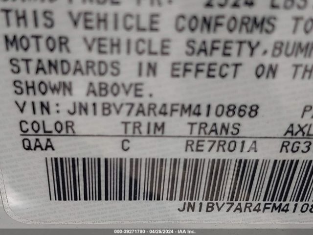 JN1BV7AR4FM410868 Infiniti Q50 Premium