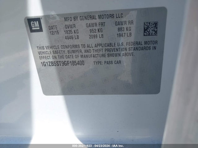 Chevrolet MALIBU LS 2016 1G1ZB5ST9GF185400 Image 9
