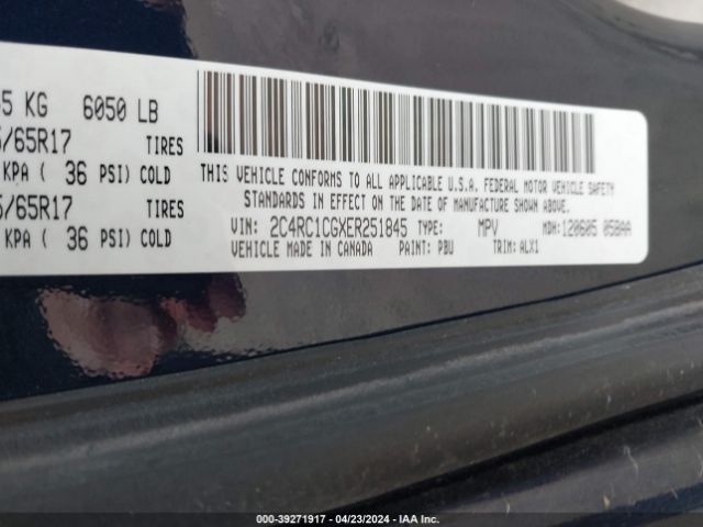 2C4RC1CGXER251845 Chrysler Town & Country Touring-l
