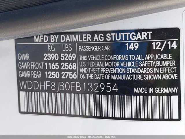 WDDHF8JB0FB132954 Mercedes-Benz E 350 4matic