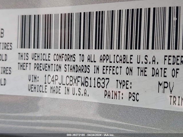 Jeep Cherokee Latitude 2015 1C4PJLCBXFW611637 Image 9