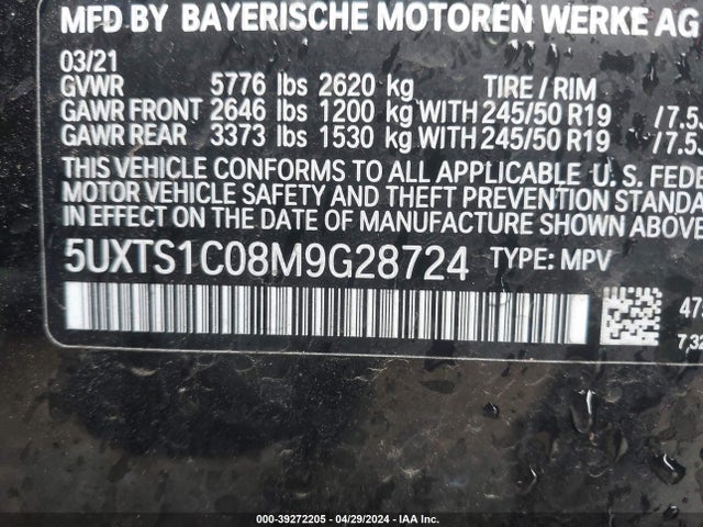 BMW X3 Phev Xdrive30e 2021 5UXTS1C08M9G28724 Image 9