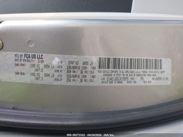 2C4RC1GG5LR175975 Chrysler Pacifica Limited