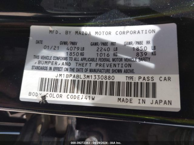 JM1BPABL3M1330880 Mazda Mazda3 Select