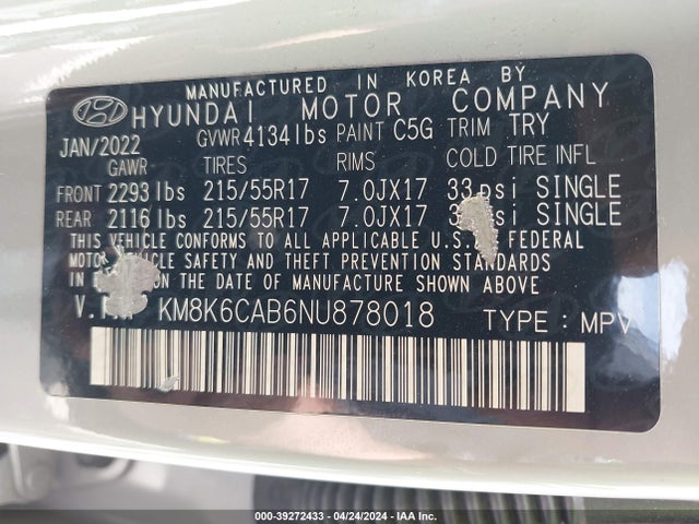 Hyundai Kona Sel 2022 KM8K6CAB6NU878018 Image 9