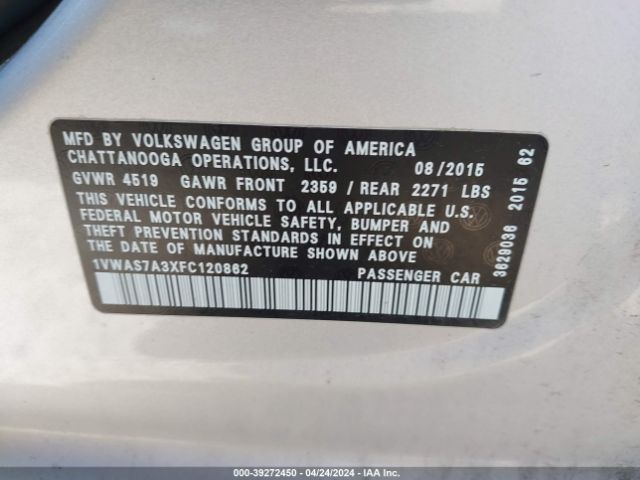 1VWAS7A3XFC120862 Volkswagen Passat 1.8t Limited Edition
