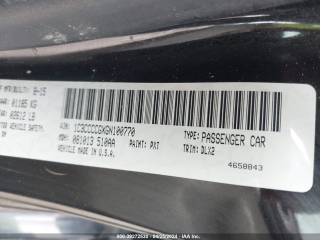 Chrysler 200 C 2016 1C3CCCCGXGN100770 Image 9