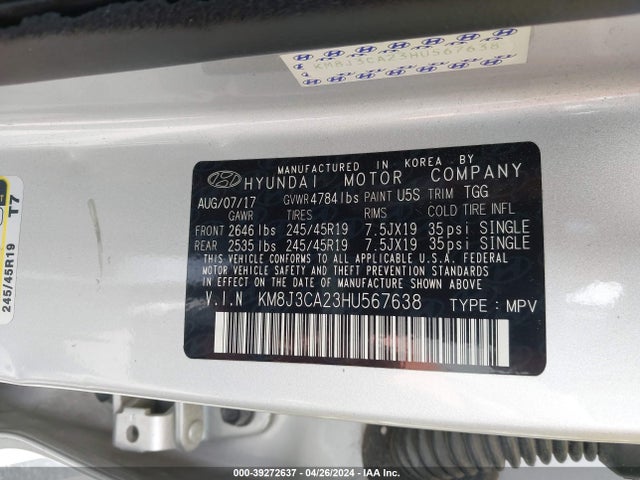 Hyundai Tucson Value 2017 KM8J3CA23HU567638 Image 9