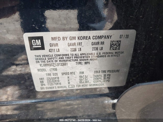 KL4MMBS21LB133661 Buick Encore Gx Fwd Preferred
