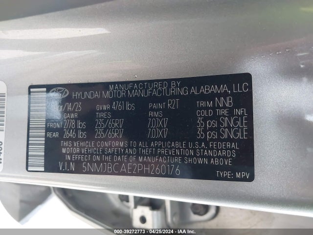 Hyundai TUCSON SEL 2023 5NMJBCAE2PH260176 Image 9