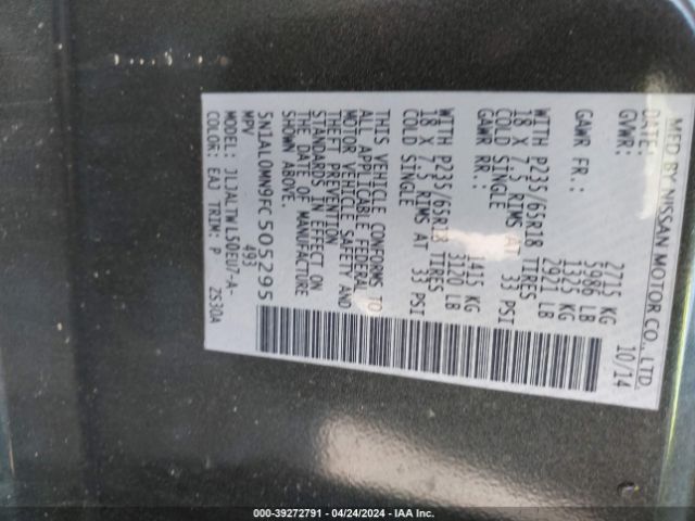5N1AL0MN9FC505295 Infiniti QX60