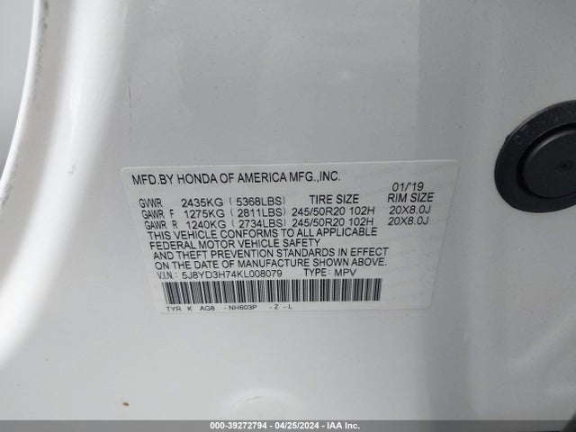 Acura Mdx Tech   Entertainment Pkgs 2019 5J8YD3H74KL008079 Image 9