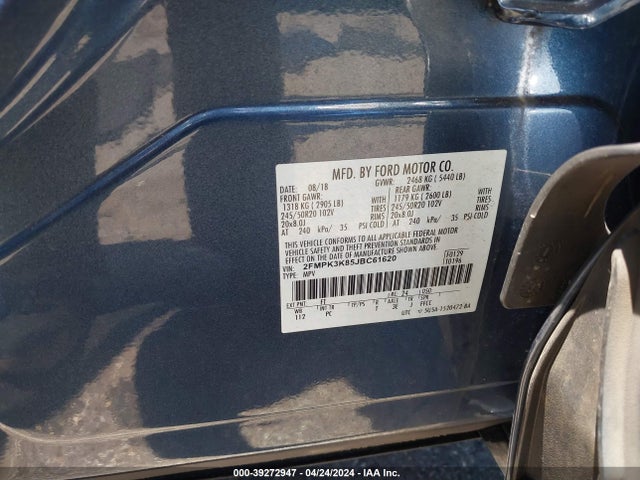 Ford Edge Titanium 2018 2FMPK3K85JBC61620 Image 9