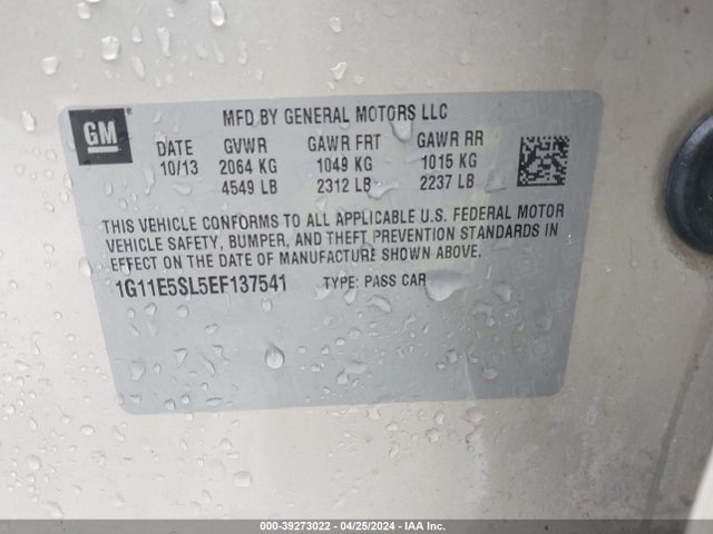 Chevrolet MALIBU 2LT 2014 1G11E5SL5EF137541 Image 9