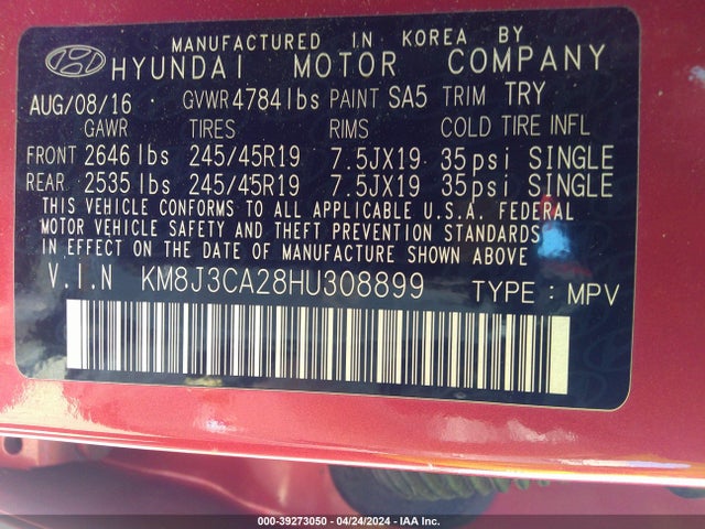 Hyundai Tucson Limited 2017 KM8J3CA28HU308899 Image 9