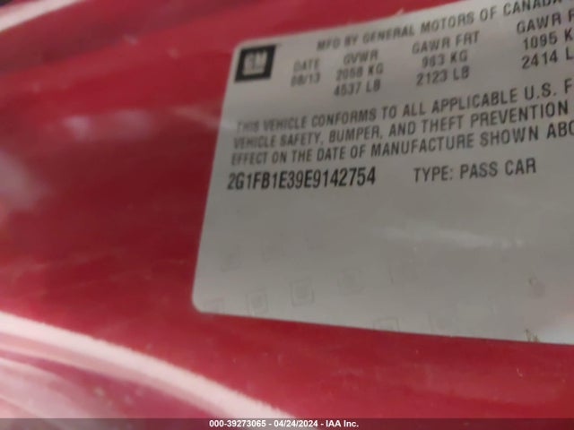 Chevrolet Camaro 1lt 2014 2G1FB1E39E9142754 Image 9