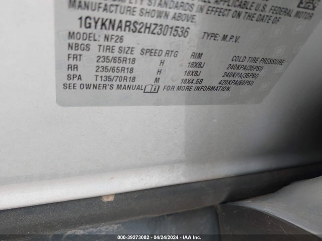 1GYKNARS2HZ301536 Cadillac Xt5 Standard