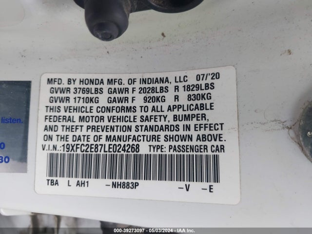 Honda Civic Sport 2020 19XFC2E87LE024268 Image 9