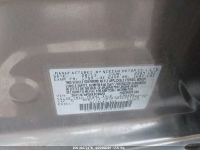 3N1CN7APXEL831523 Nissan Versa 1.6 S+