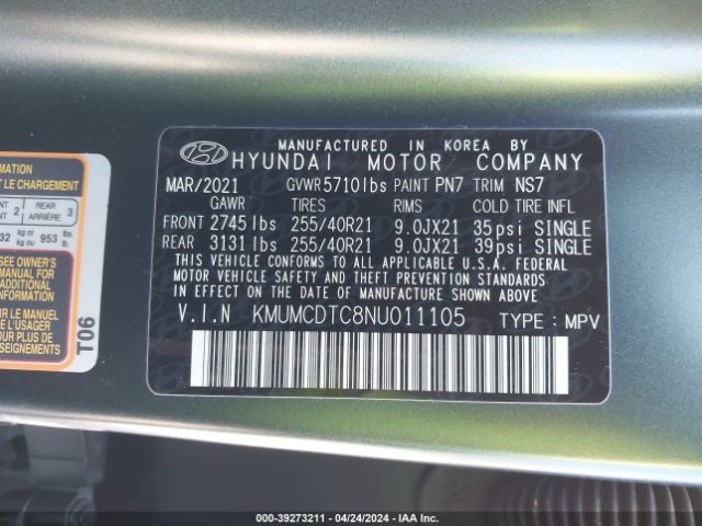 KMUMCDTC8NU011105 Genesis Gv70 3.5t Awd Sport