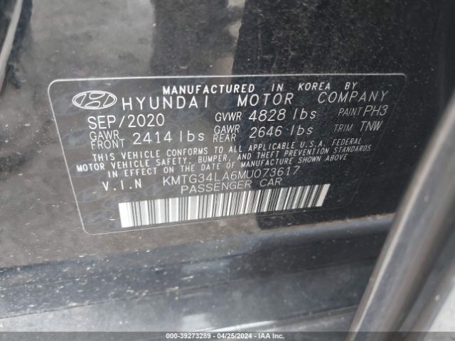KMTG34LA6MU073617 Genesis G70 2.0t Awd
