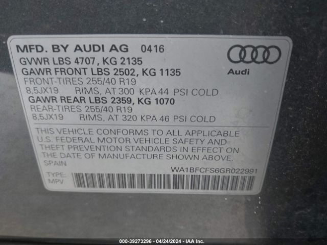 WA1BFCFS6GR022991 Audi Q3 2.0t Premium Plus