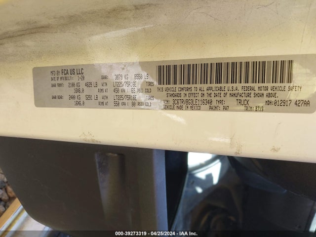 RAM Promaster 1500 High Roof 136 Wb 2020 3C6TRVBG3LE116340 Image 9