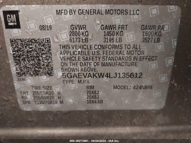 Buick Enclave Awd Essence 2020 5GAEVAKW4LJ135612 Image 9