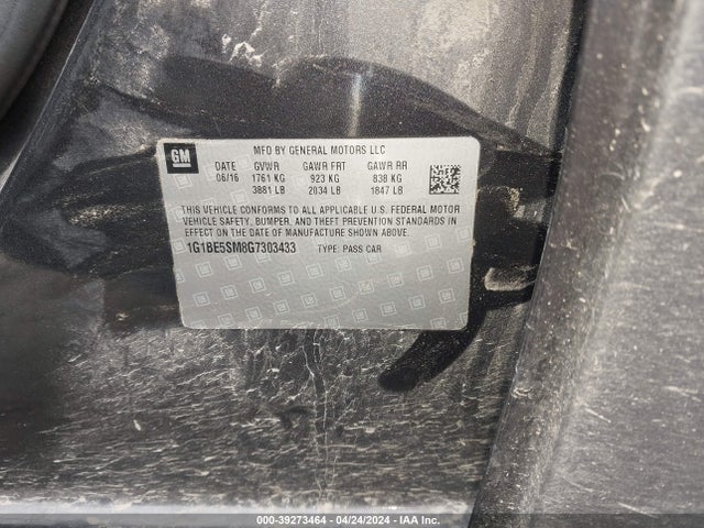 Chevrolet Cruze Lt Auto 2016 1G1BE5SM8G7303433 Image 9