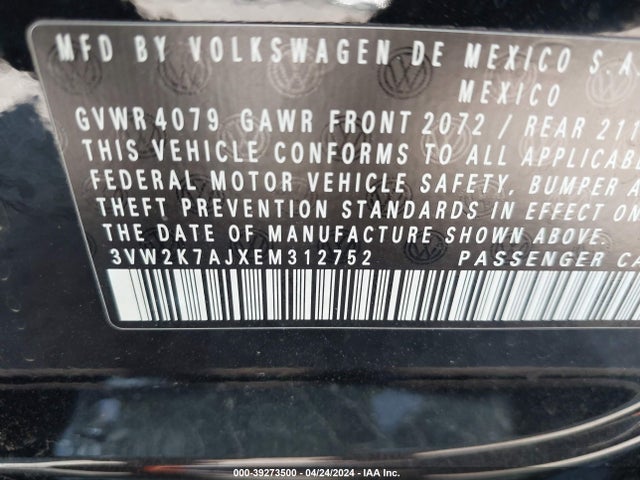 3VW2K7AJXEM312752 Volkswagen Jetta 2.0l S