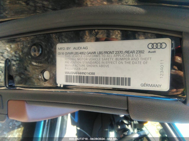 Audi A4 2.0t Premium 2017 WAUGNAF44HN014088 Image 9