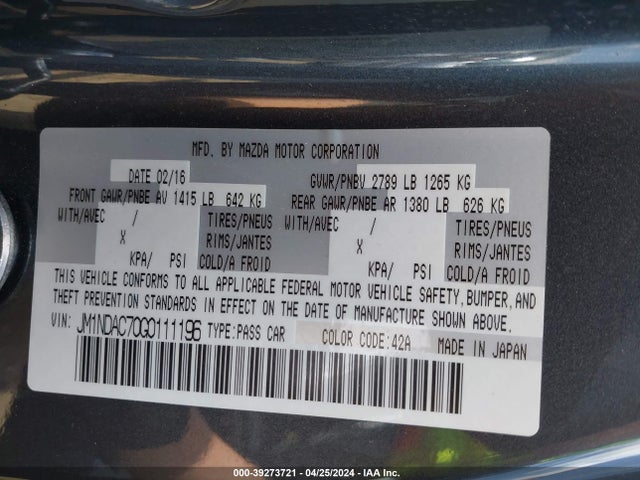 Mazda Mx-5 Miata Club 2016 JM1NDAC70G0111196 Image 9