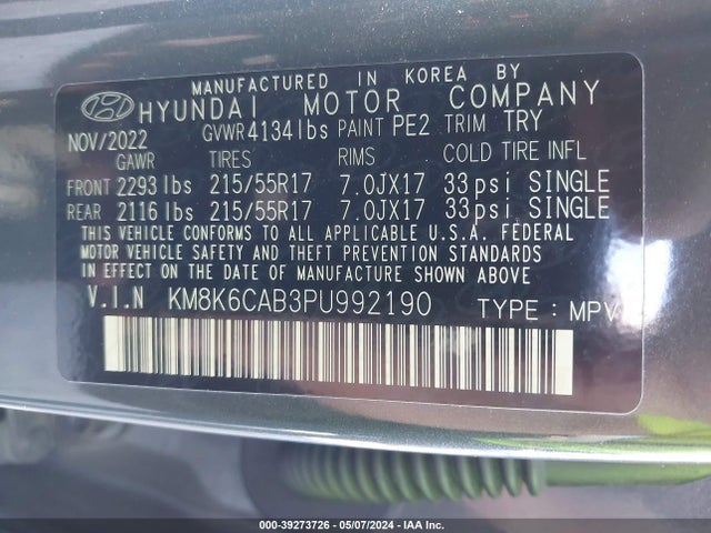 Hyundai Kona Sel 2023 KM8K6CAB3PU992190 Image 9