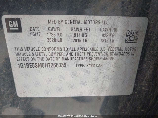 Chevrolet Cruze Lt Auto 2017 1G1BE5SM6H7266335 Image 9