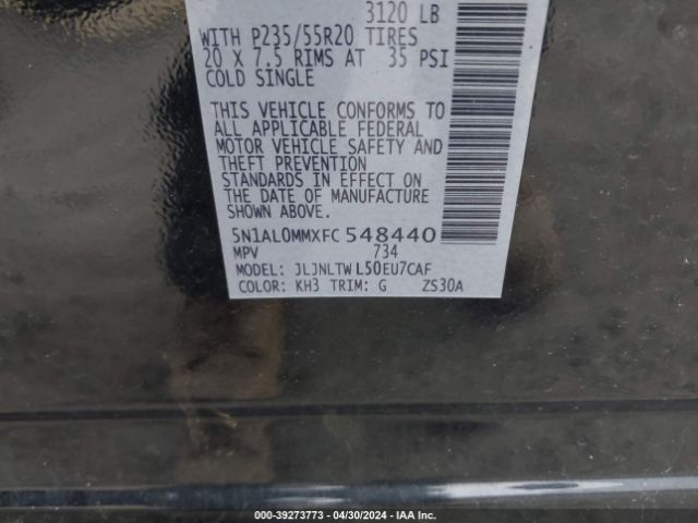 5N1AL0MMXFC548440 Infiniti QX60
