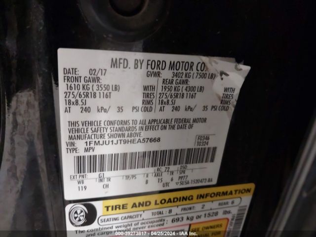 1FMJU1JT9HEA57668 Ford Expedition Xlt