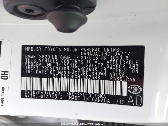 Toyota Corolla Xse 2017 2T1BURHEXHC907566 Image 9