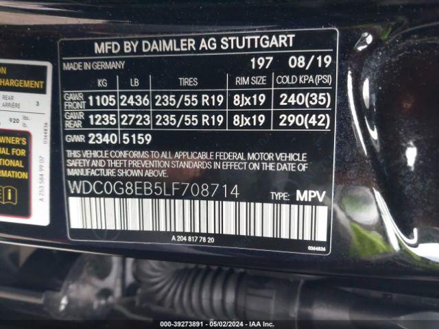 WDC0G8EB5LF708714 Mercedes-Benz Glc 300 4matic